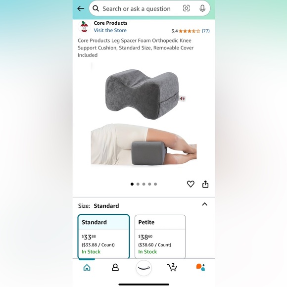 Leg Spacer Positioning Support Pillow - Gray - Picture 2 of 3